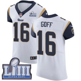 Wholesale Cheap Nike Rams #16 Jared Goff White Super Bowl LIII Bound Men\'s Stitched NFL Vapor Untouchable Elite Jersey