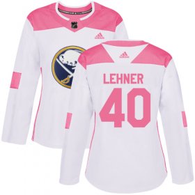Wholesale Cheap Adidas Sabres #40 Robin Lehner White/Pink Authentic Fashion Women\'s Stitched NHL Jersey