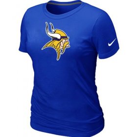 Wholesale Cheap Women\'s Nike Minnesota Vikings Logo NFL T-Shirt Blue