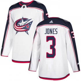 Wholesale Cheap Adidas Blue Jackets #3 Seth Jones White Road Authentic Stitched Youth NHL Jersey