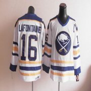 Wholesale Cheap CCM Throwback Sabres #16 Lafontaine White Stitched NHL Jersey