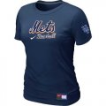 Wholesale Cheap Women's New York Mets Nike Short Sleeve Practice MLB T-Shirt Midnight Blue
