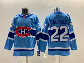 Wholesale Cheap Men\'s Montreal Canadiens #22 Cole Caufield 2022-23 Reverse Retro Stitched Jersey