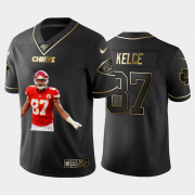 Cheap Kansas City Chiefs #87 Travis Kelce Nike Team Hero 2 Vapor Limited NFL 100 Jersey Black Golden