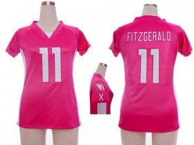 Wholesale Cheap Nike Cardinals #11 Larry Fitzgerald Pink Draft Him Name & Number Top Women\'s Stitched NFL Elite Jersey