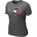 Wholesale Cheap Women's Nike Toronto Blue Jays Authentic Logo T-Shirt Dark Grey