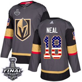 Wholesale Cheap Adidas Golden Knights #18 James Neal Grey Home Authentic USA Flag 2018 Stanley Cup Final Stitched NHL Jersey
