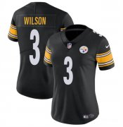 Cheap Women's Pittsburgh Steelers #3 Russell Wilson Black Vapor Football Stitched Jersey(Run Small)