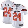 Wholesale Cheap Nike Browns #24 Nick Chubb White Women's Stitched NFL Vapor Untouchable Limited Jersey