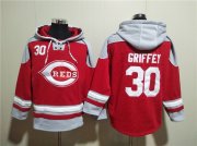 Wholesale Cheap Men's Cincinnati Reds #30 Ken Griffey Jr. Red Ageless Must-Have Lace-Up Pullover Hoodie