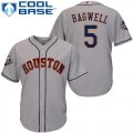 Wholesale Cheap Astros #5 Jeff Bagwell Grey Cool Base 2019 World Series Bound Stitched Youth MLB Jersey