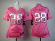 Wholesale Cheap Nike Vikings #28 Adrian Peterson Pink Women's Be Luv'd Stitched NFL Elite Jersey