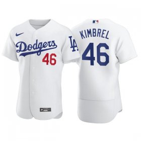 Wholesale Cheap Men\'s Los Angeles Dodgers #46 Craig Kimbrel White Flex Base Stitched Jersey