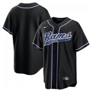 Wholesale Men's Los Angeles Rams Blank Black Stitched MLB Cool Base Nike Baseball Jersey