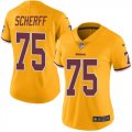 Wholesale Cheap Nike Redskins #75 Brandon Scherff Gold Women's Stitched NFL Limited Rush Jersey