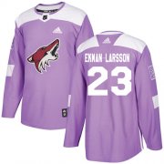 Wholesale Cheap Adidas Coyotes #23 Oliver Ekman-Larsson Purple Authentic Fights Cancer Stitched NHL Jersey