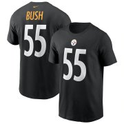 Wholesale Cheap Pittsburgh Steelers #55 Devin Bush Nike Team Player Name & Number T-Shirt Black