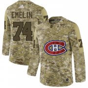 Wholesale Cheap Adidas Canadiens #74 Alexei Emelin Camo Authentic Stitched NHL Jersey