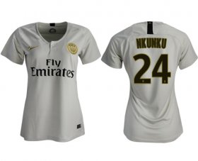 Wholesale Cheap Women\'s Paris Saint-Germain #24 Nkunku Away Soccer Club Jersey