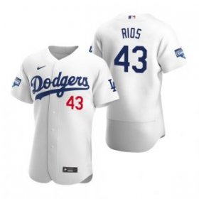 Wholesale Cheap Los Angeles Dodgers #43 Edwin Rios White 2020 World Series Champions Jersey