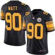 Wholesale Cheap Nike Steelers #90 T. J. Watt Black Men's Stitched NFL Limited Rush Jersey
