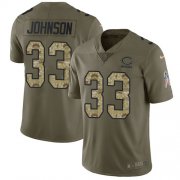 Wholesale Cheap Nike Bears #33 Jaylon Johnson Olive/Camo Men's Stitched NFL Limited 2017 Salute To Service Jersey