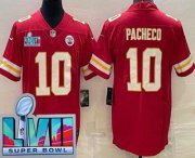 Cheap Men's Kansas City Chiefs #10 Isiah Pacheco Limited Red Super Bowl LVII Vapor Jersey