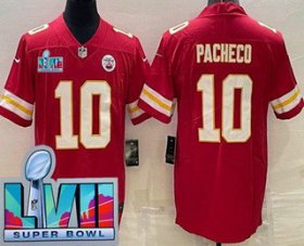 Cheap Men\'s Kansas City Chiefs #10 Isiah Pacheco Limited Red Super Bowl LVII Vapor Jersey