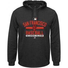 Wholesale Cheap San Francisco Giants Majestic AC Team Property On-Field Solid Therma Base Black MLB Hoodie
