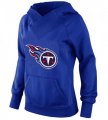 Wholesale Cheap Women's Tennessee Titans Logo Pullover Hoodie Blue-1