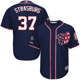 Wholesale Cheap Nationals #37 Stephen Strasburg Navy Blue New Cool Base 2019 World Series Champions Stitched MLB Jersey