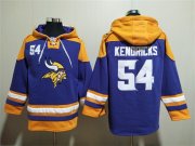 Wholesale Cheap Men's Minnesota Vikings #54 Eric Kendricks Purple Yellow Ageless Must-Have Lace-Up Pullover Hoodie
