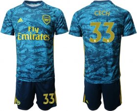 Wholesale Cheap Arsenal #33 Cech Blue Goalkeeper Soccer Club Jersey