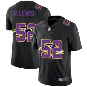 Wholesale Cheap Baltimore Ravens #52 Ray Lewis Men\'s Nike Team Logo Dual Overlap Limited NFL Jersey Black