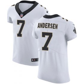 Wholesale Cheap Nike Saints #7 Morten Andersen White Men\'s Stitched NFL Vapor Untouchable Elite Jersey