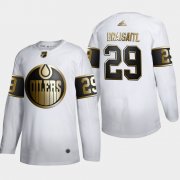 Wholesale Cheap Edmonton Oilers #29 Leon Draisaitl Men's Adidas White Golden Edition Limited Stitched NHL Jersey