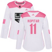 Wholesale Cheap Adidas Kings #11 Anze Kopitar White/Pink Authentic Fashion Women's Stitched NHL Jersey
