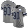 Wholesale Cheap Nike Cowboys #90 DeMarcus Lawrence Gray Men's Stitched With Established In 1960 Patch NFL Limited Inverted Legend Jersey