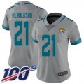 Wholesale Cheap Nike Jaguars #21 C.J. Henderson Silver Women's Stitched NFL Limited Inverted Legend 100th Season Jersey