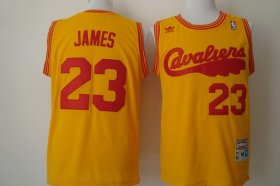 Wholesale Cheap Cleveland Cavaliers #23 LeBron James 2009 Yellow Swingman Throwback Jersey