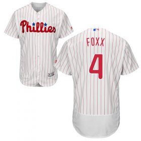 Wholesale Cheap Phillies #4 Jimmie Foxx White(Red Strip) Flexbase Authentic Collection Stitched MLB Jersey