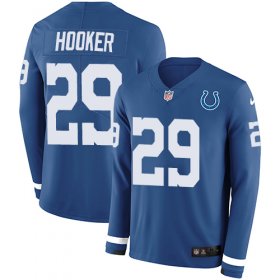 Wholesale Cheap Nike Colts #29 Malik Hooker Royal Blue Team Color Men\'s Stitched NFL Limited Therma Long Sleeve Jersey