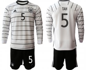 Wholesale Cheap Men 2021 European Cup Germany home white Long sleeve 5 Soccer Jersey