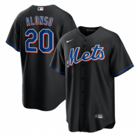 Wholesale Cheap Men\'s New York Mets #20 Pete Alonso Black 2022 Cool Base Stitched Baseball Jersey