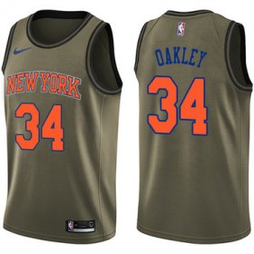 Wholesale Cheap Nike New York Knicks #34 Charles Oakley Green Salute to Service NBA Swingman Jersey