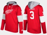 Wholesale Cheap Red Wings #3 Nick Jensen Red Name And Number Hoodie