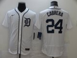 Wholesale Cheap Men's Detroit Tigers #24 Miguel Cabrera White Stitched MLB Flex Base Nike Jersey