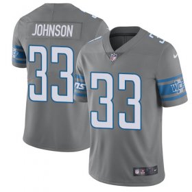 Wholesale Cheap Nike Lions #33 Kerryon Johnson Gray Men\'s Stitched NFL Limited Rush Jersey