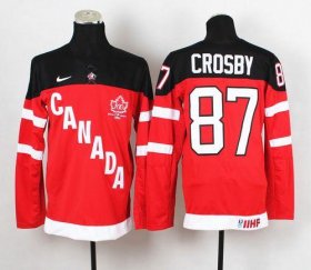 Wholesale Cheap Olympic CA. #87 Sidney Crosby Red 100th Anniversary Stitched NHL Jersey