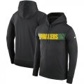 Wholesale Cheap Men's Green Bay Packers Nike Charcoal Sideline Team Performance Pullover Hoodie